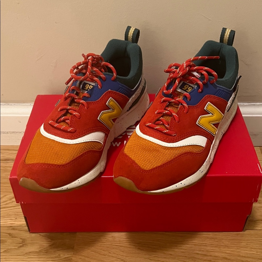 New Balance Kids' Vibrant Red and Orange Sneakers